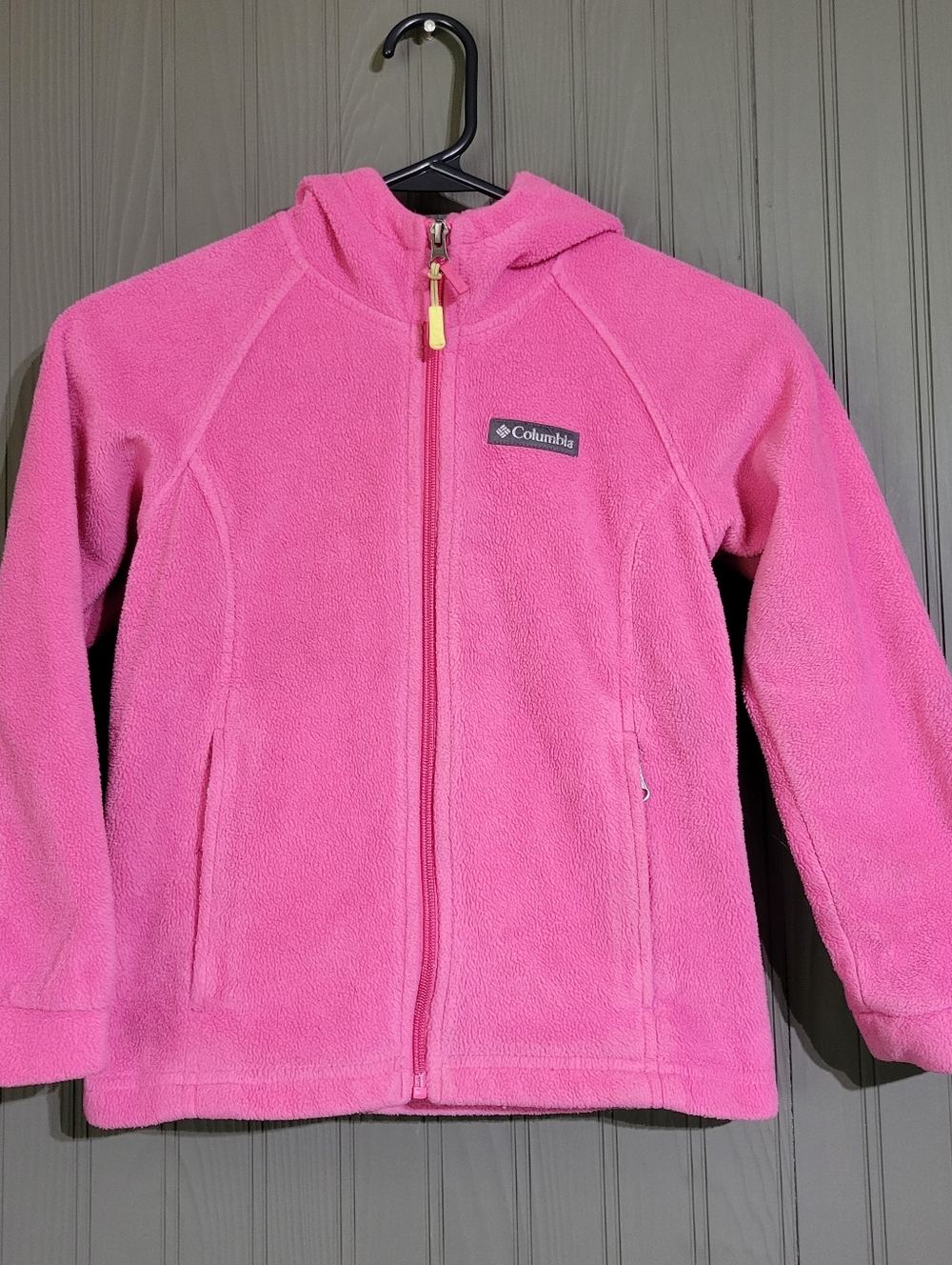 Columbia Benton Springs II Hooded Fleece Jacket Full Zip Pink Youth Girls Small